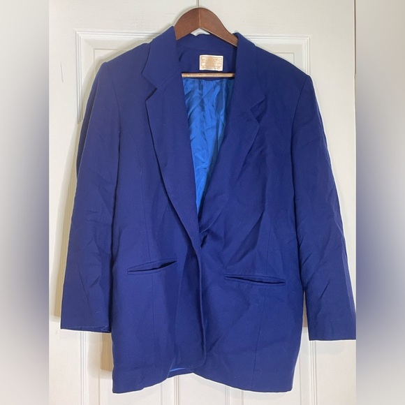 Pendleton vintage Virgin Wool blazer in blue - size 12 - Picture 1 of 4